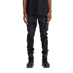 Purple Brand Black Crackle Effect Low Rise Slim Jeans New Size 38